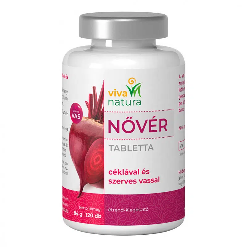 Viva Natura - Zöldvér NőVér Cékla tabletta szerves vassal - 120db 1 Viva Natura - Zöldvér NőVér Cékla tabletta szerves vassal - 120db