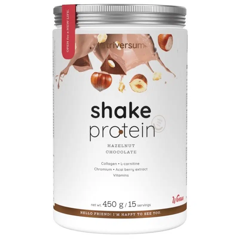 Nutriversum WOMEN Shake Protein mogyoró-csokoládé ízű italpor - 450g 1 Nutriversum WOMEN Shake Protein mogyoró-csokoládé ízű italpor - 450g
