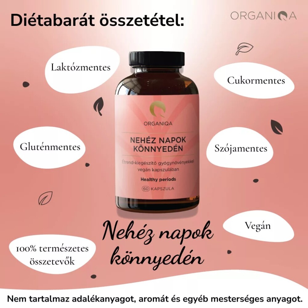 Organiqa Nehéz Napok Könnyedén kapszula - 60db 2 Organiqa Nehéz Napok Könnyedén kapszula - 60db - Image 2