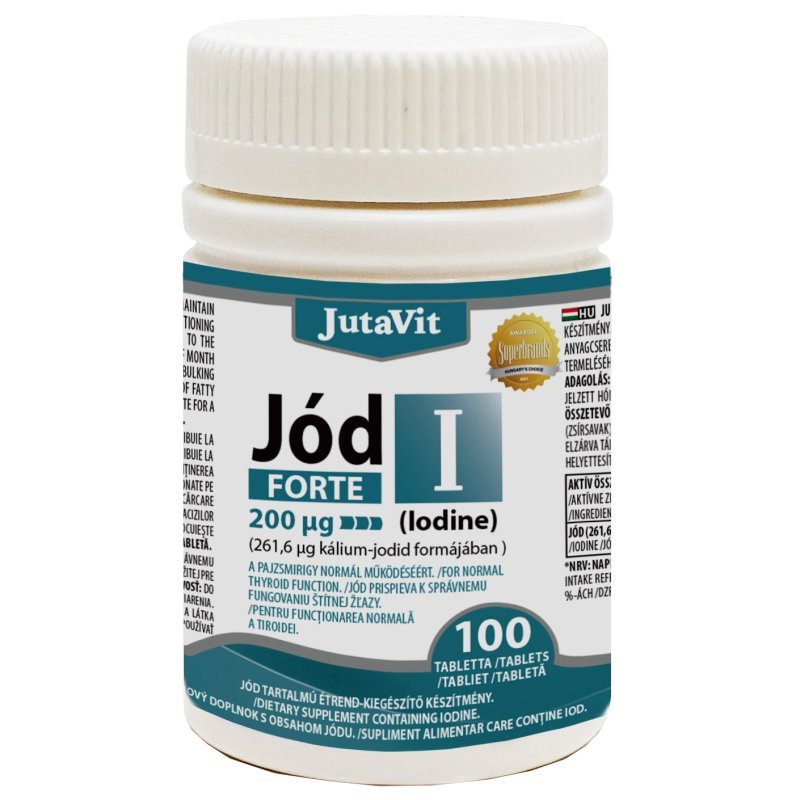 JutaVit Jód Forte 200µg tabletta - 100db 1 JutaVit Jód Forte 200µg tabletta - 100db