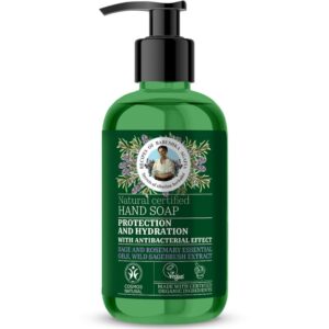 Babushka Agafia Védő és hidratáló folyékony szappan zsálya és rozmaring illóolajjal - 300ml