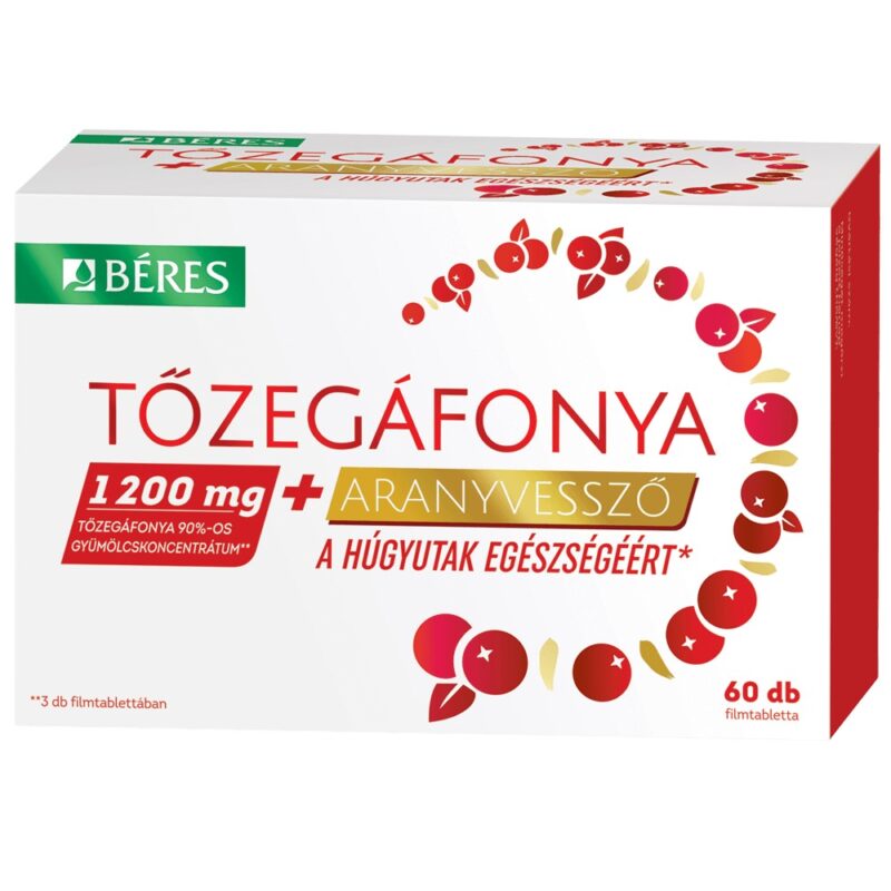 Béres Tőzegáfonya 1200mg + Aranyvessző filmtabletta - 60db 1 Béres Tőzegáfonya 1200mg + Aranyvessző filmtabletta - 60db