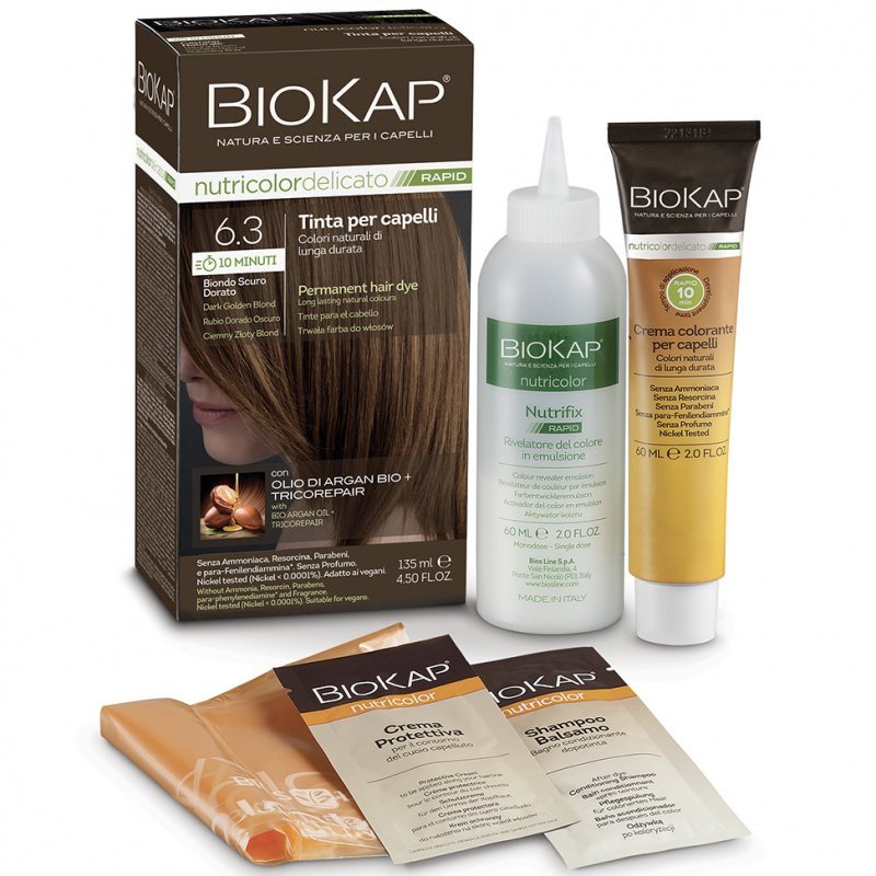 Biokap Nutricolor Rapid Tartós hajfesték Nr 6.3 sötét arany szőke - 135ml 1 Biokap Nutricolor Rapid Tartós hajfesték Nr 6.3 sötét arany szőke - 135ml