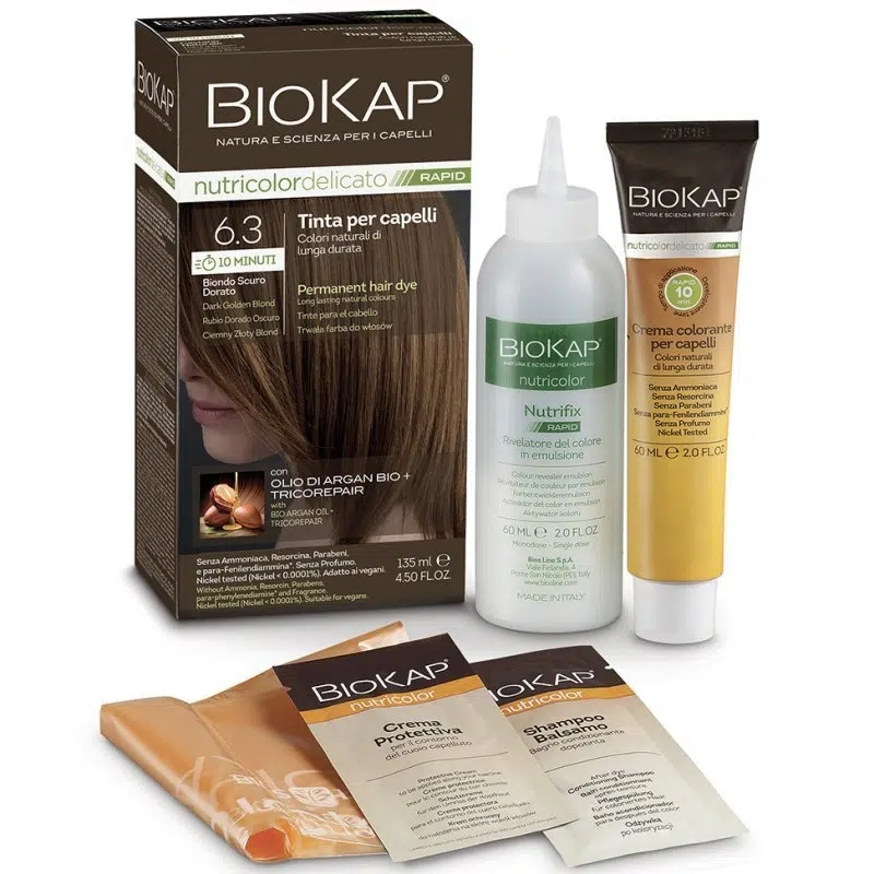 Biokap Nutricolor Rapid Tartós hajfesték Nr 6.3 sötét arany szőke - 135ml 1 Biokap Nutricolor Rapid Tartós hajfesték Nr 6.3 sötét arany szőke - 135ml