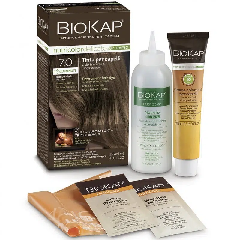 Biokap Nutricolor Rapid Tartós hajfesték Nr 7.0 natúr közép szőke - 135ml 1 Biokap Nutricolor Rapid Tartós hajfesték Nr 7.0 natúr közép szőke - 135ml
