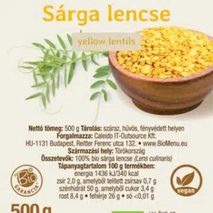 Biomenü Bio Sárga lencse - 500g 3 Biomenü Bio Sárga lencse - 500g - Image 2