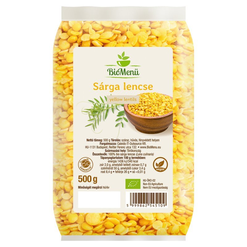 Biomenü Bio Sárga lencse - 500g 1 Biomenü Bio Sárga lencse - 500g