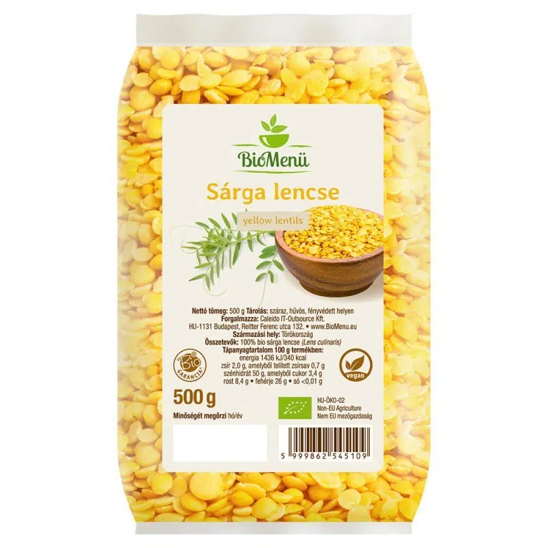 Biomenü Bio Sárga lencse - 500g 1 Biomenü Bio Sárga lencse - 500g