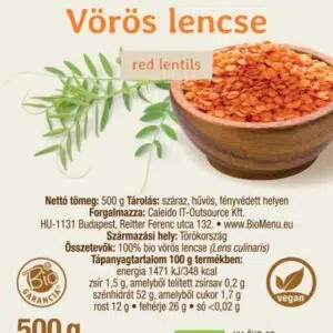 Biomenü Bio Vörös lencse - 500g 3 Biomenü Bio Vörös lencse - 500g - Image 2