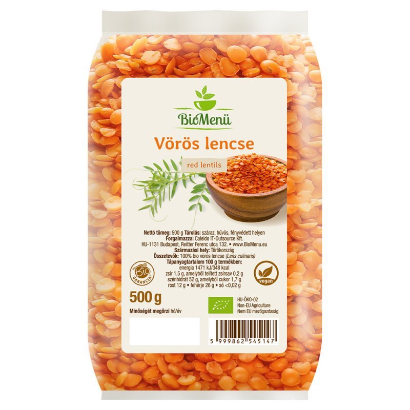 Biomenü Bio Vörös lencse - 500g 1 Biomenü Bio Vörös lencse - 500g