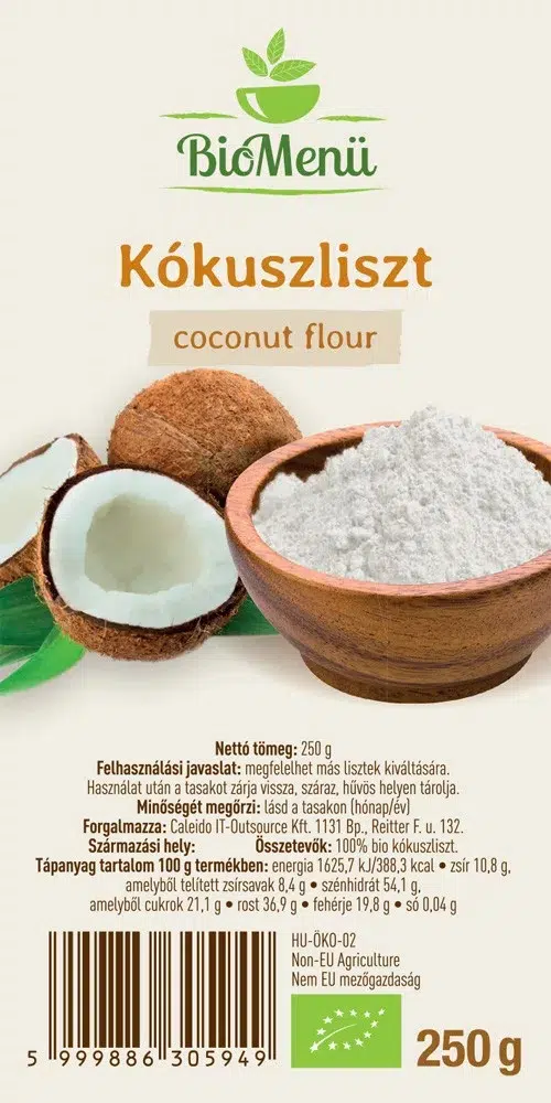 Biomenü Bio kókuszliszt - 250g 2 Biomenü Bio kókuszliszt - 250g - Image 2