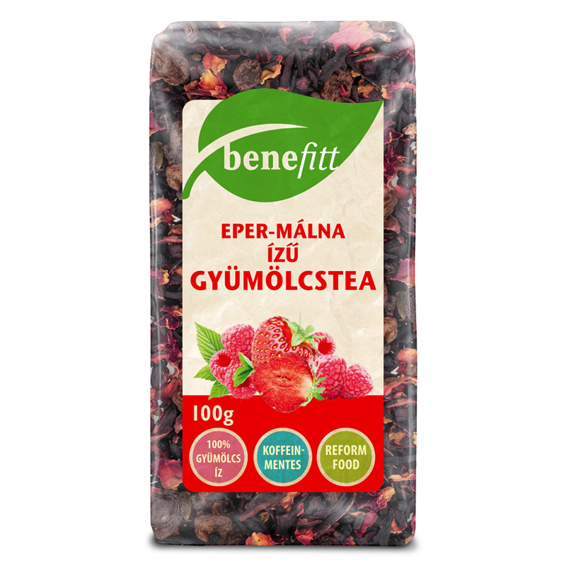 Interherb Benefitt eper-málna ízű tea - 100g 1 Interherb Benefitt eper-málna ízű tea - 100g