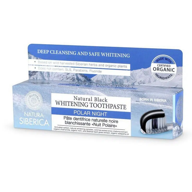 Natura Siberica Polar Night fluoridmentes fekete fogkrém fehérítő hatással - 100g 1 Natura Siberica Polar Night fluoridmentes fekete fogkrém fehérítő hatással - 100g