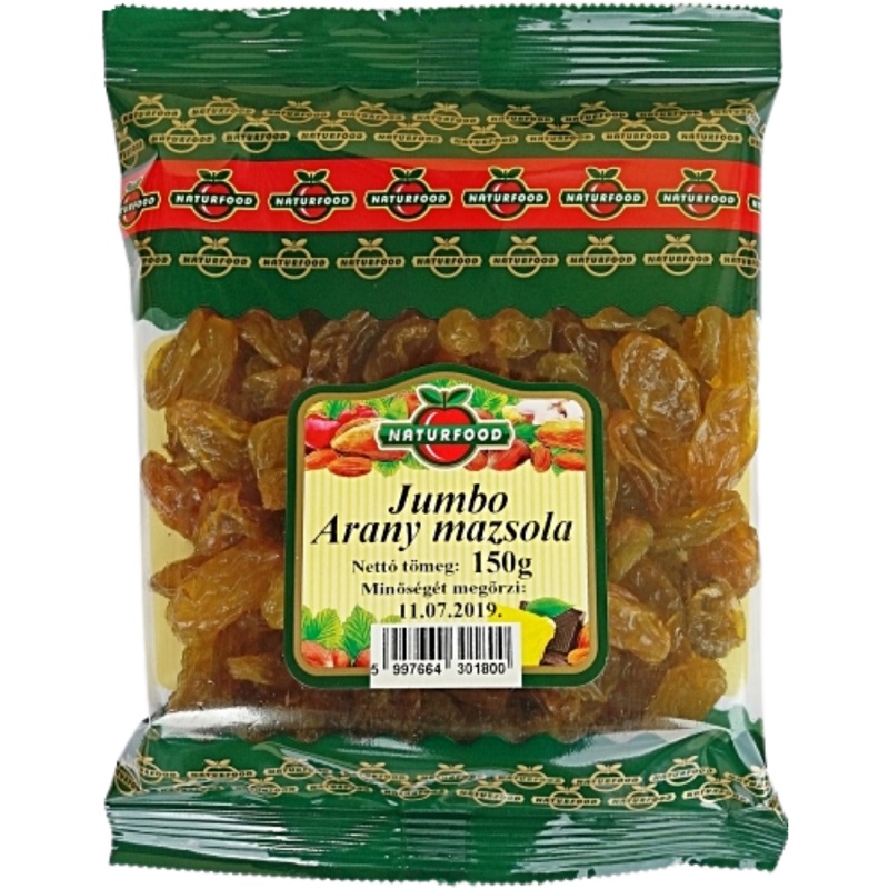Naturfood Jumbo arany mazsola - 150g 1 Naturfood Jumbo arany mazsola - 150g