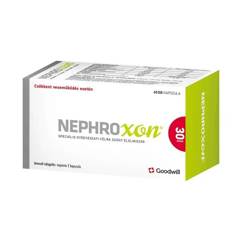 Nephroxon speciális gyógyászati célra szánt élelmiszer csökkent veseműködés esetén kapszula - 60db 1 Nephroxon speciális gyógyászati célra szánt élelmiszer csökkent veseműködés esetén kapszula - 60db