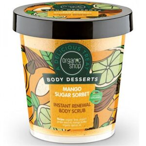 Organic Shop Bőrmegújító cukros testradír Mango - 450ml