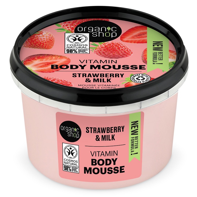 Organic Shop "Eper joghurt" testápoló mousse - 250ml 1 Organic Shop "Eper joghurt" testápoló mousse - 250ml