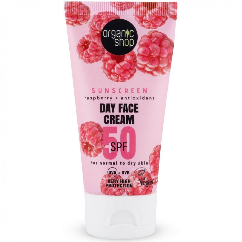 Organic Shop Fényvédő testápoló málnával és antioxidánsokkal SPF50 - 150ml 1 Organic Shop Fényvédő testápoló málnával és antioxidánsokkal SPF50 - 150ml