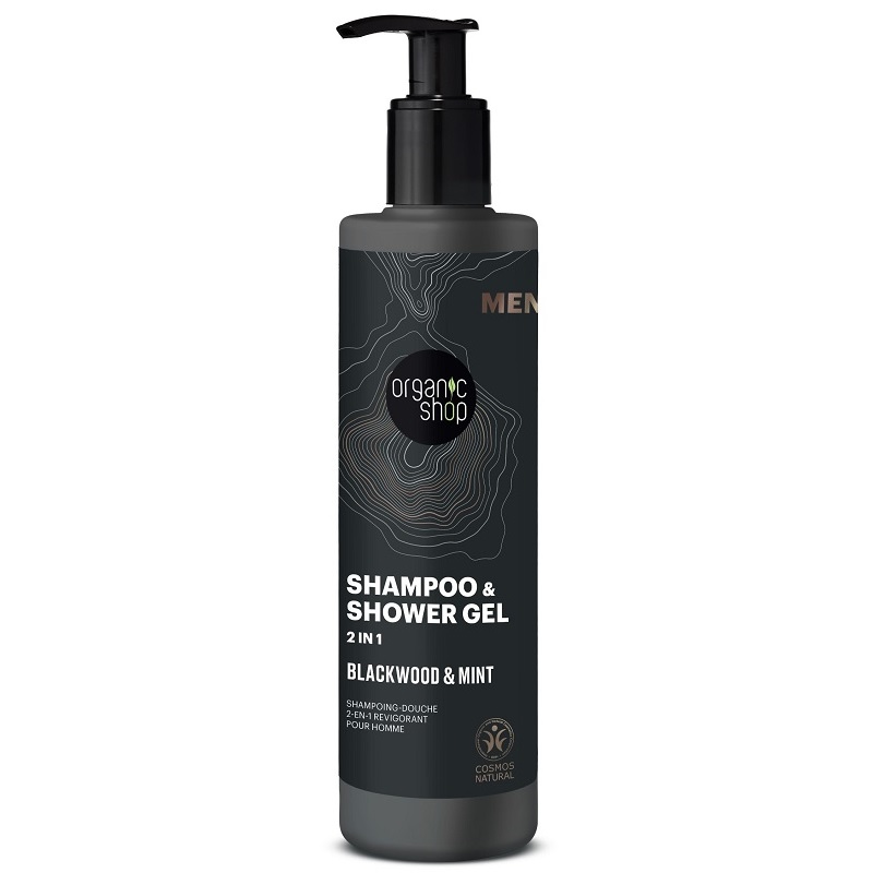 Organic Shop Men 2 in 1 sampon és tusfürdő tölgyfakéreg-kivonattal és mentával - 280ml 1 Organic Shop Men 2 in 1 sampon és tusfürdő tölgyfakéreg-kivonattal és mentával - 280ml