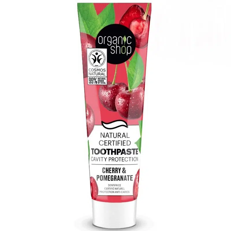 Organic Shop Minősített szuvasodás elleni fogkrém cseresznyével és gránátalmával - 100g 1 Organic Shop Minősített szuvasodás elleni fogkrém cseresznyével és gránátalmával - 100g