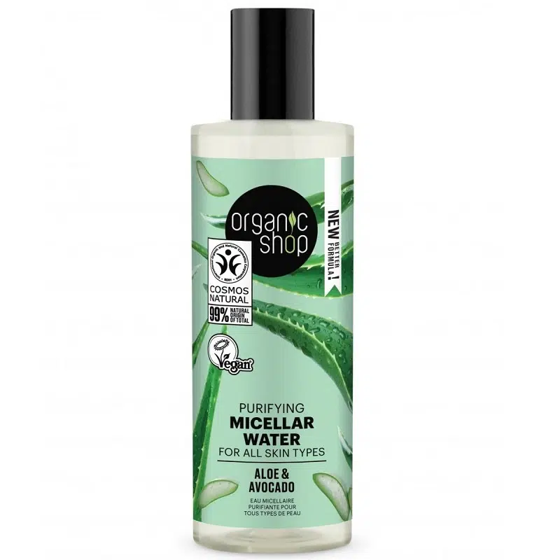 Organic Shop Tisztító micellás víz aloe verával és avokádóval - 150ml 1 Organic Shop Tisztító micellás víz aloe verával és avokádóval - 150ml