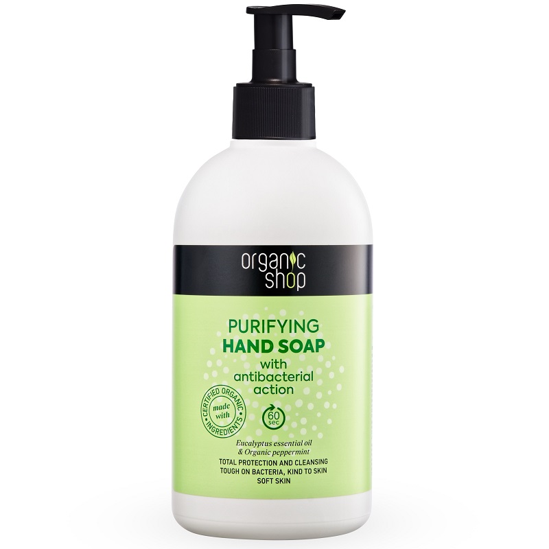 Organic Shop antibakteriális folyékony szappan eukaliptusz illóolaj és bio borsmentával - 500ml 1 Organic Shop antibakteriális folyékony szappan eukaliptusz illóolaj és bio borsmentával - 500ml