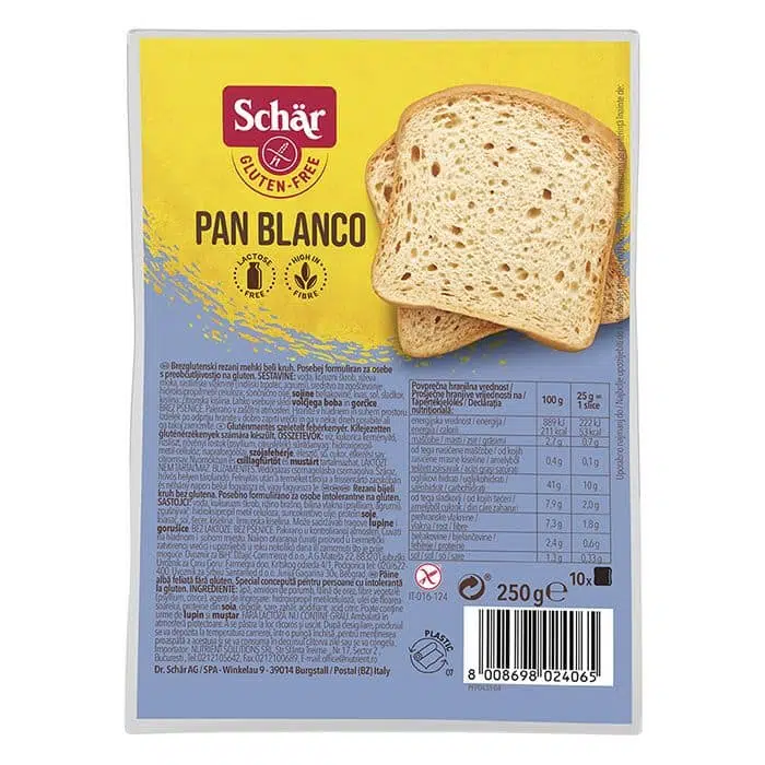 Schr Gluténmentes kenyér szeletelt pan blanco - 250g 1 Schr Gluténmentes kenyér szeletelt pan blanco - 250g