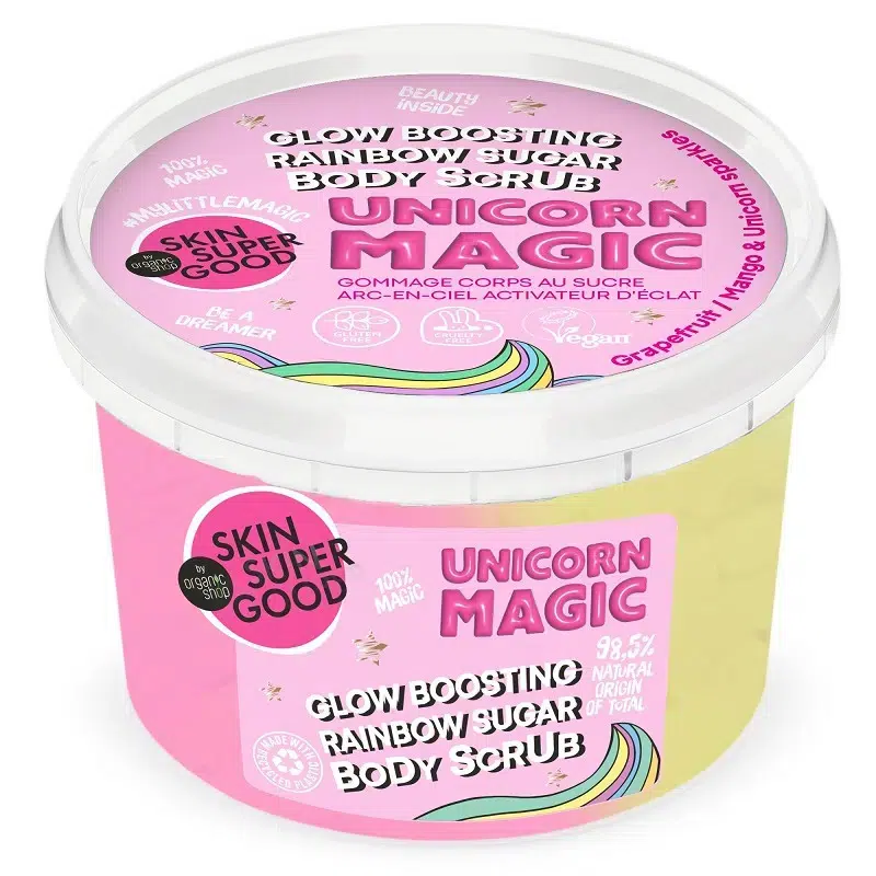 Skin Super Good Ragyogásfokozó Unicorn Magic testradír - 250ml 1 Skin Super Good Ragyogásfokozó Unicorn Magic testradír - 250ml
