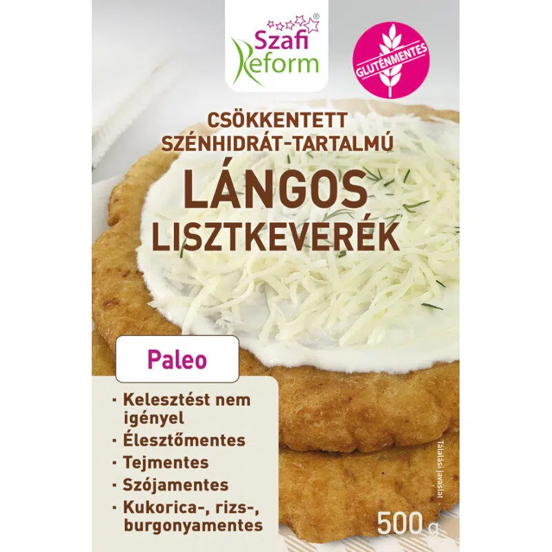 Szafi Reform Csökkentett szénhidrát-tartalmú lángos lisztkeverék - 500g 1 Szafi Reform Csökkentett szénhidrát-tartalmú lángos lisztkeverék - 500g
