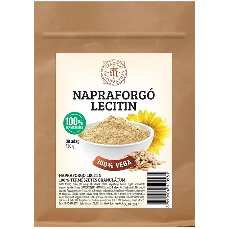 T.M. Tradíció Manufaktúra Napraforgó lecitin granulátum - 120g 1 T.M. Tradíció Manufaktúra Napraforgó lecitin granulátum - 120g