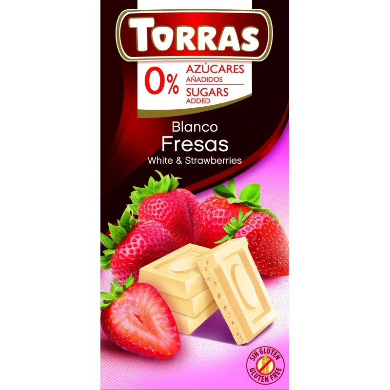 Torras Fehércsokoládé epres - cukor- és gluténmentes - 75g 1 Torras Fehércsokoládé epres - cukor- és gluténmentes - 75g
