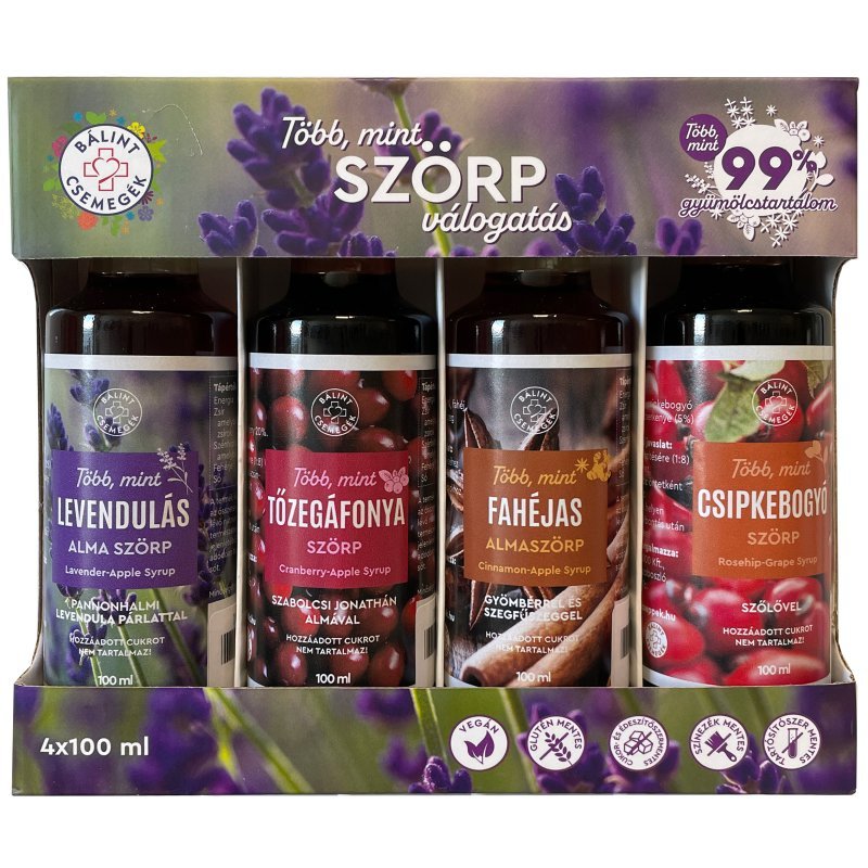 Bálint Több mint szörp válogatás - Levendulás - 4x100ml 1 Bálint Több mint szörp válogatás - Levendulás - 4x100ml