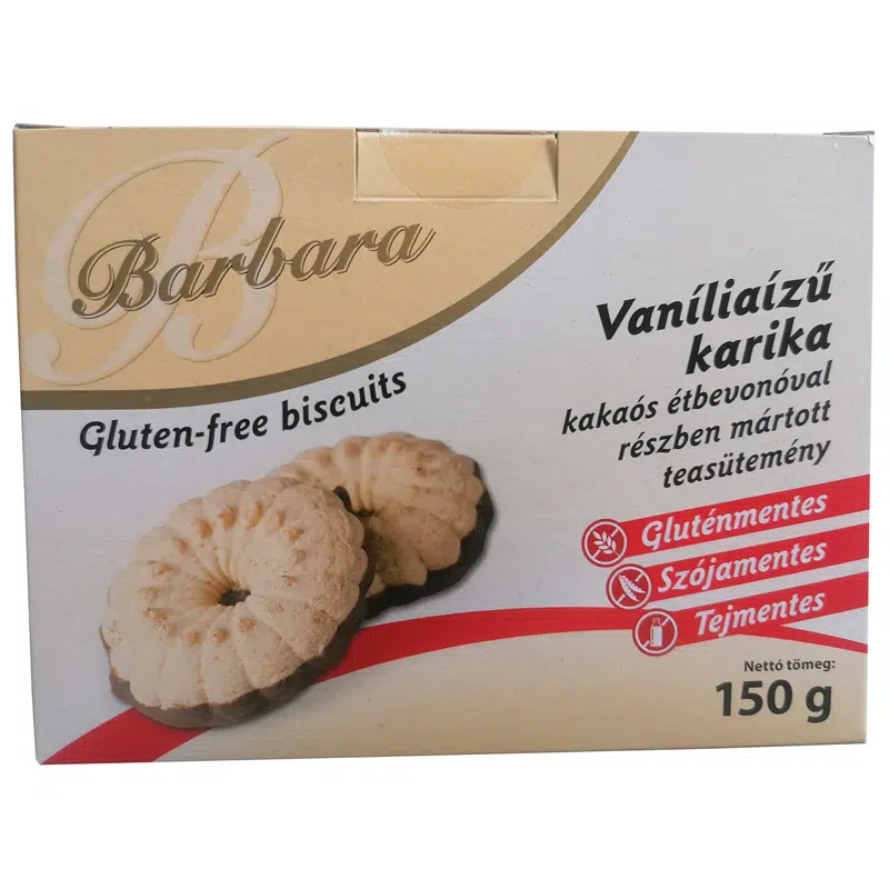 Barbara gluténmentes vaníliás karika - 150g 1 Barbara gluténmentes vaníliás karika - 150g