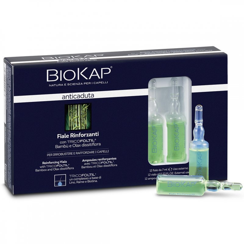 Biokap Anticaduta Hajhullás elleni erősítő fiolák - 12x7ml 1 Biokap Anticaduta Hajhullás elleni erősítő fiolák - 12x7ml