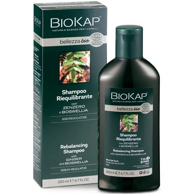 Biokap Bellezza Bio kiegyensúlyozó sampon gyömbérrel és tömjénfával - 200ml 1 Biokap Bellezza Bio kiegyensúlyozó sampon gyömbérrel és tömjénfával - 200ml