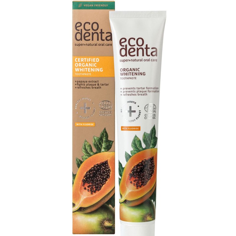 Ecodenta Minősített fehérítő bio fogkrém papajával - 75ml 1 Ecodenta Minősített fehérítő bio fogkrém papajával - 75ml