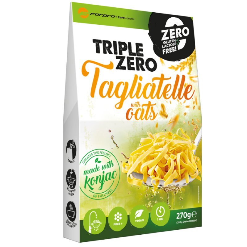 Forpro ZERO CARB Triple Zero Tagliatelle & Oats (Zab) tészta - 270g 1 Forpro ZERO CARB Triple Zero Tagliatelle & Oats (Zab) tészta - 270g