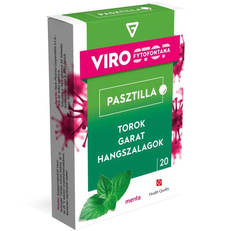 Fytofontana Pasztilla menta ízű - 20db 1 Fytofontana Pasztilla menta ízű - 20db