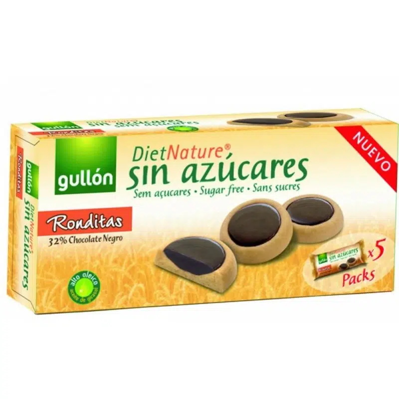 Gullón ronditas keksz étcsokoládéval töltött, édesítőszerrel - 186g 1 Gullón ronditas keksz étcsokoládéval töltött, édesítőszerrel - 186g