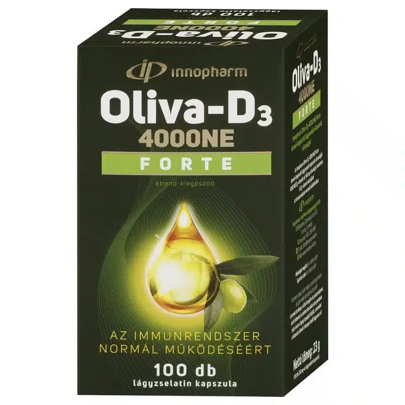 InnoPharm Oliva-D3-vitamin 4000NE Forte lágyzselatin kapszula - 100db 1 InnoPharm Oliva-D3-vitamin 4000NE Forte lágyzselatin kapszula - 100db