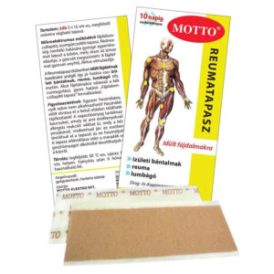 Motto fájdalomcsillapító és reumatapasz sárga - 2db 15x5 cm-es tapasz