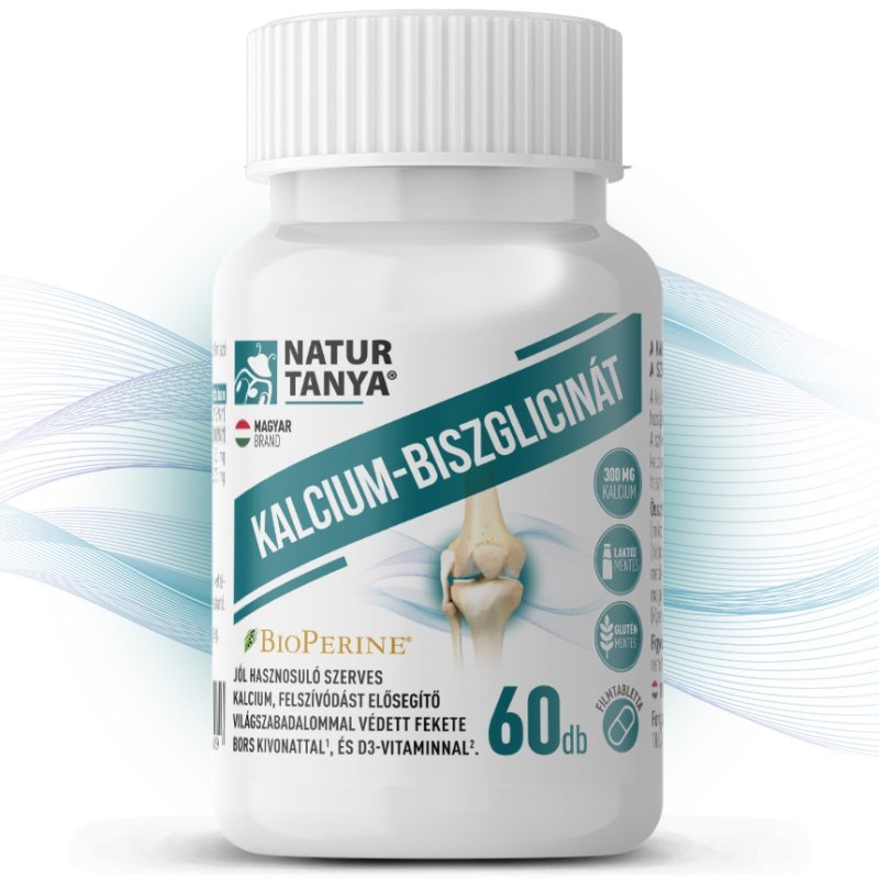 Natur Tanya Kalcium-Biszglicinát + BioPerine és D3-vitamin filmtabletta - 60db 1 Natur Tanya Kalcium-Biszglicinát + BioPerine és D3-vitamin kapszula - 60db