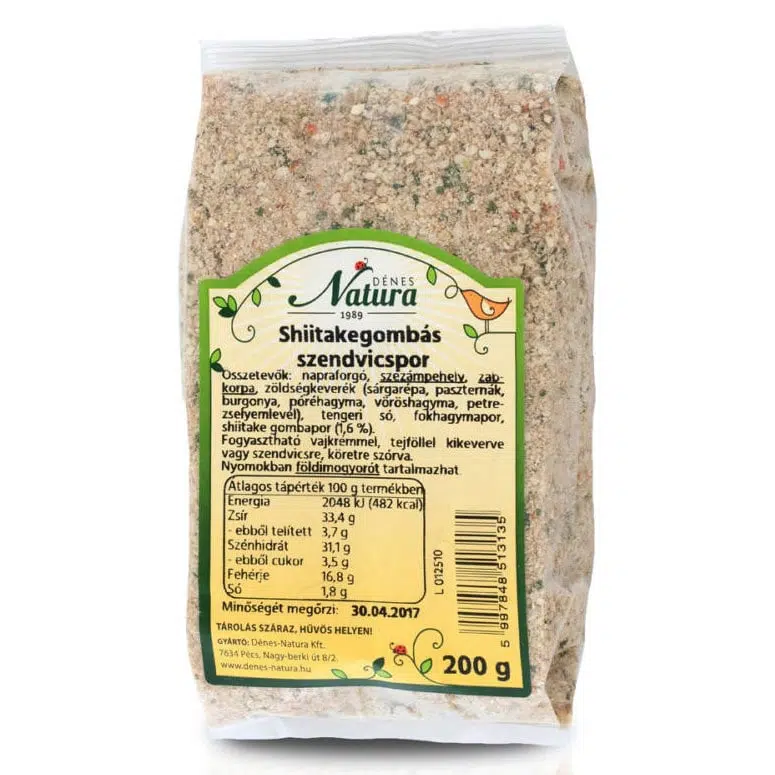 Natura shiitake gombás szendvicspor - 200g 1 Natura shiitake gombás szendvicspor - 200g