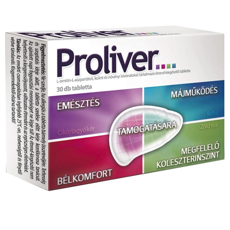 Proliver - máj és emésztés támogató tabletta - 30db 1 Proliver - máj és emésztés támogató tabletta - 30db