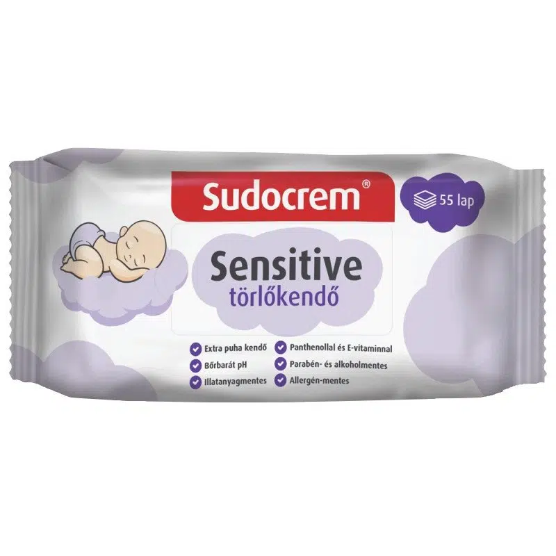 Sudocrem Sensitive törlőkendő - 55db 1 Sudocrem Sensitive törlőkendő - 55db