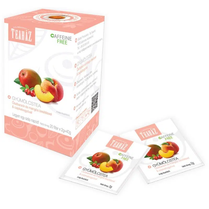 Gárdonyi Teaház Gyümölcstea őszibarack és mangós ízesítéssel, csipkebogyóval - 20 filter 1 Gárdonyi Teaház Gyümölcstea őszibarack és mangós ízesítéssel, csipkebogyóval - 20 filter