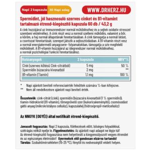 Dr. Herz Spermidin + B1-vitamin + Szerves Cink kapszula - 60db 3 Dr. Herz Spermidin + B1-vitamin + Szerves Cink kapszula - 60db - Image 2
