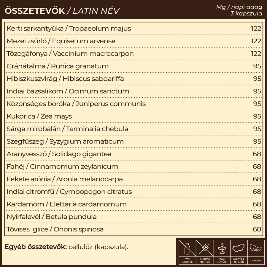 Myrobalan UriDag - hólyaghurut és húgyúti fertőzésekre kapszula - 60db 2 Myrobalan UriDag - hólyaghurut és húgyúti fertőzésekre kapszula - 60db - Image 2