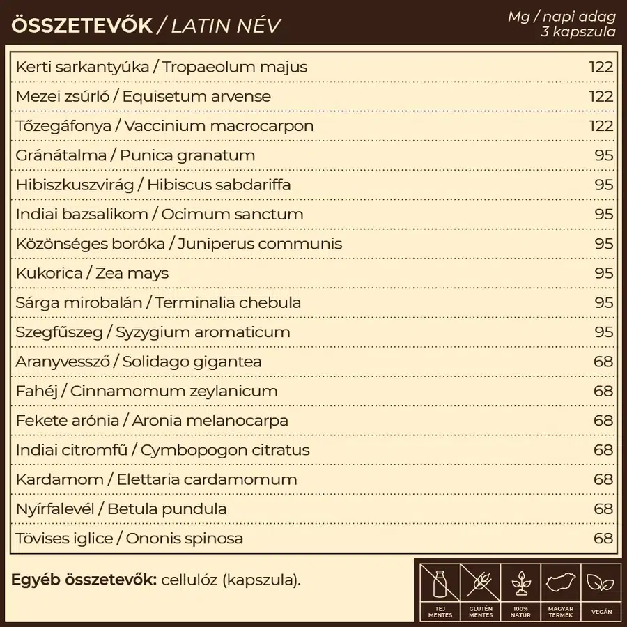 Myrobalan UriDag - hólyaghurut és húgyúti fertőzésekre kapszula - 60db 2 Myrobalan UriDag - hólyaghurut és húgyúti fertőzésekre kapszula - 60db - Image 2