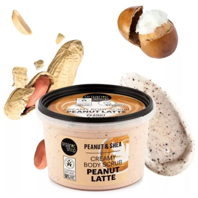 Organic Shop Peanut Latte krémes testradír mogyoróval és shea vajjal - 250ml 1 Organic Shop Peanut Latte krémes testradír mogyoróval és shea vajjal - 250ml